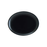 Bonna China Notte 14.25" x 11" x h:1.25" Oval Black Porcelain Platter